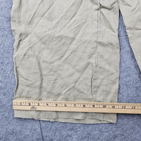 Tahari Pants Womens Large Linen Wide Leg Pull On Casual Lightweight Coastal - Picture 2 of 6